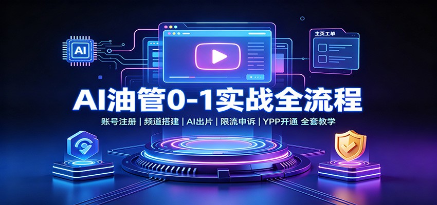 AI油管0-1实战:账号注册频道搭建,AI出片,限流申诉,YPP开通全套教学-邪修侠 - 演示
