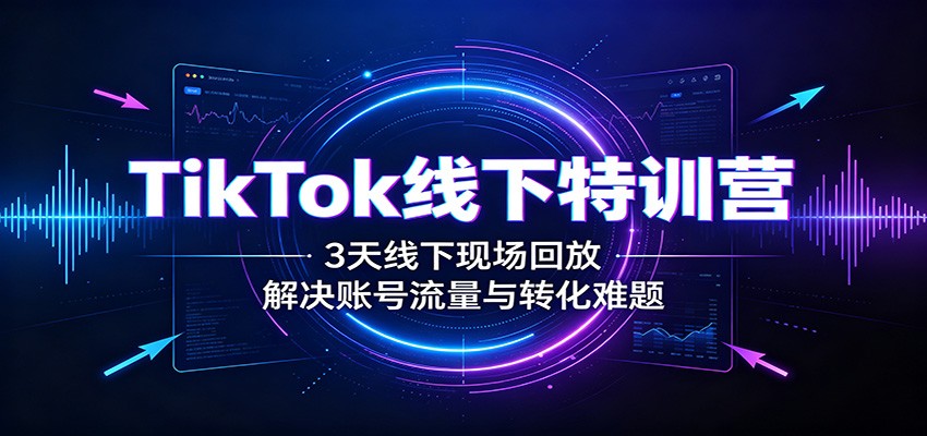 TikTok线下特训营:3天线下现场回放,解决账号流量与转化难题-网创百晓生