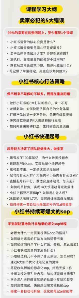 (19747期)小红书高利润AI经营课2026年7.18-20:起号+爆文+付费+达人+私域,利用AI与SOP实现团队人效翻倍增长 (19747期)小红书高利润AI经营课2026年7.18-20:起号+爆文+付费+达人+私域,利用AI与SOP实现团队人效翻倍增长