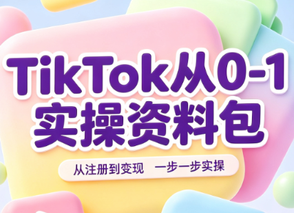 TikTok从0-1实操资料包：养号SOP+爆款公式+投流手册-多课资源站