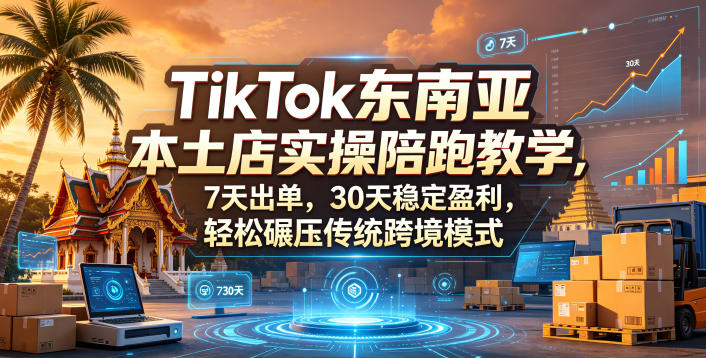 TikTok东南亚本土店实操陪跑教学，7天出单，30天稳定盈利，轻松碾压传统跨境模式(更新0819)-小白项目网