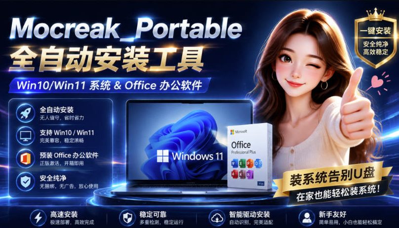 Mocreak全自动安装office和win10、win11系统，告别U盘装系统，使用安全可靠-小白项目网