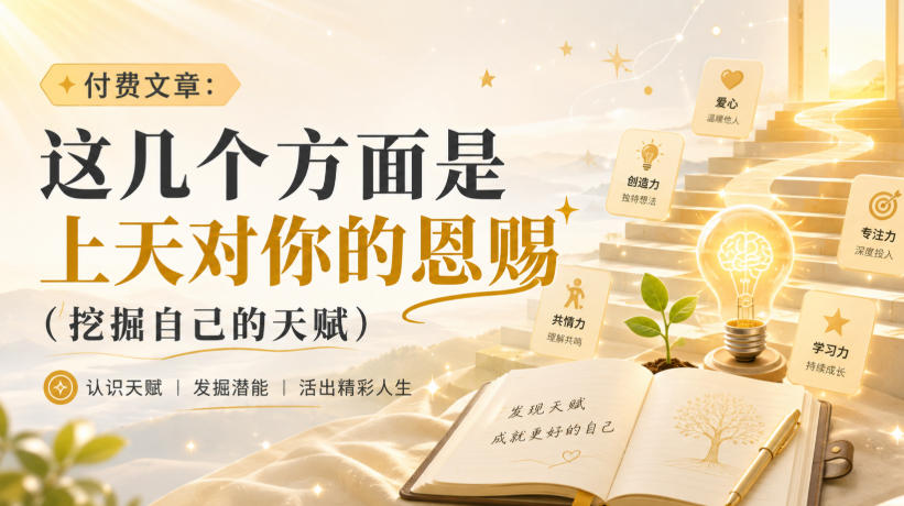 付费文章：这几个方面是上天对你的恩赐(挖掘自己的天赋)-多课资源站