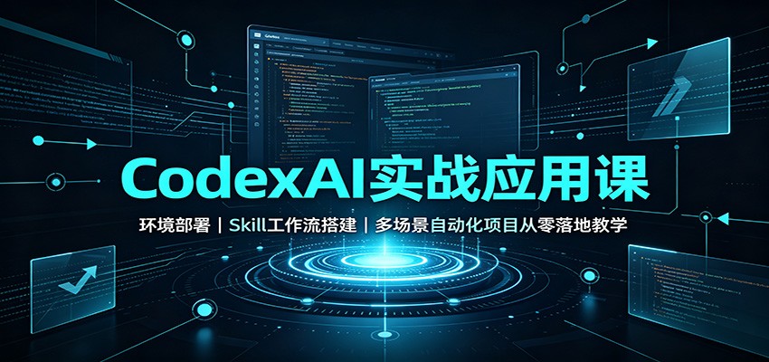 CodexAI实战应用课：环境部署Skill工作流搭建，多场景自动化项目从零落地教学-怪兽网创俱乐部