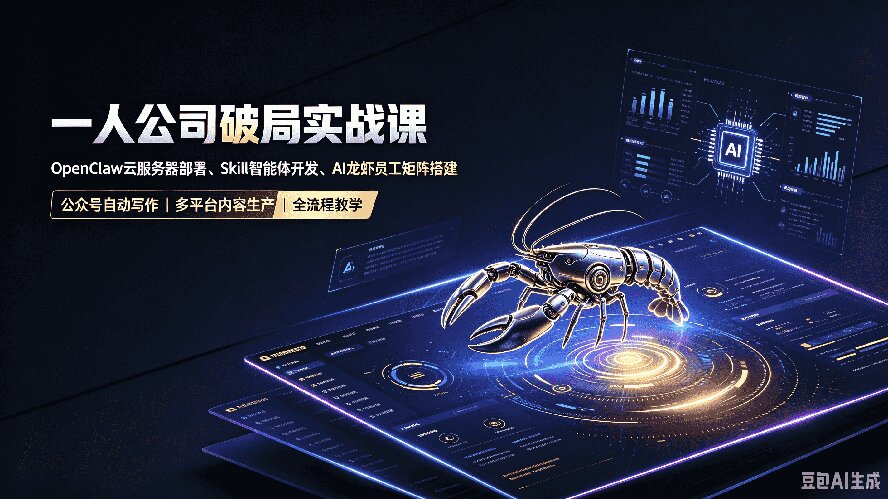 一人公司破局实战课｜OpenClaw云服务器部署、Skill智能体开发、AI龙虾员工矩阵搭建，公众号自动写作与多平台内容…-多课资源站