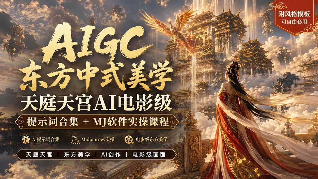 (19998期)AIGC东方中式美学天庭天宫AI电影级提示词合集+MJ软件实操课程-邪修侠 - 演示