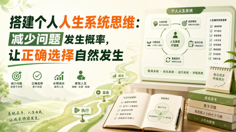 付费文章：搭建个人人生系统思维：减少问题发生概率，让正确选择自然发生-多课资源站