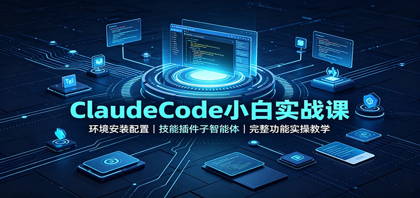 ClaudeCode小白实战课：环境安装配置，技能插件子智能体，完整功能实操教学-多课资源站