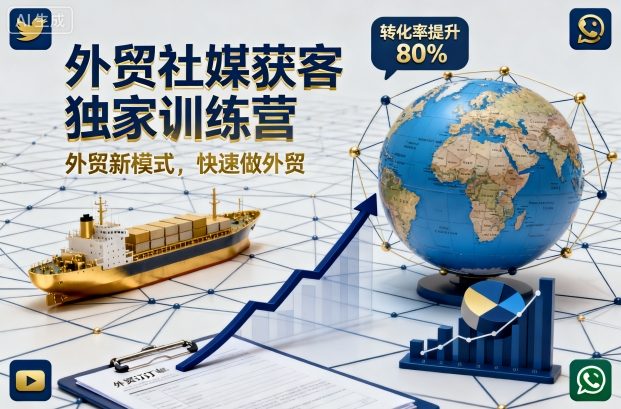 外贸社媒获客独家训练营，外贸新模式，快速做外贸(更新26年08月21日)-90网