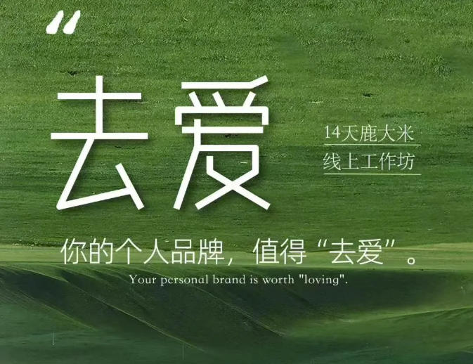 去爱14天鹿大米线上工作坊，你的个人品牌，值得“去爱”-小白项目网