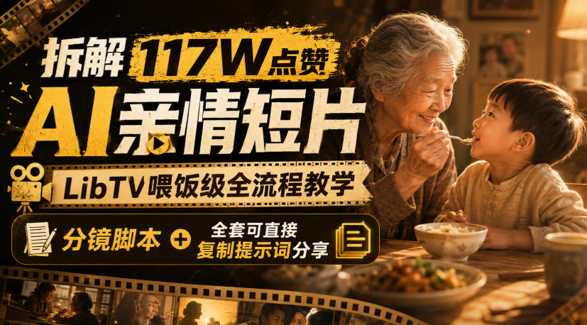 拆解117W点赞AI亲情短片，LibTV喂饭级全流程教学，分镜脚本+全套可直接复制提示词分享-90网