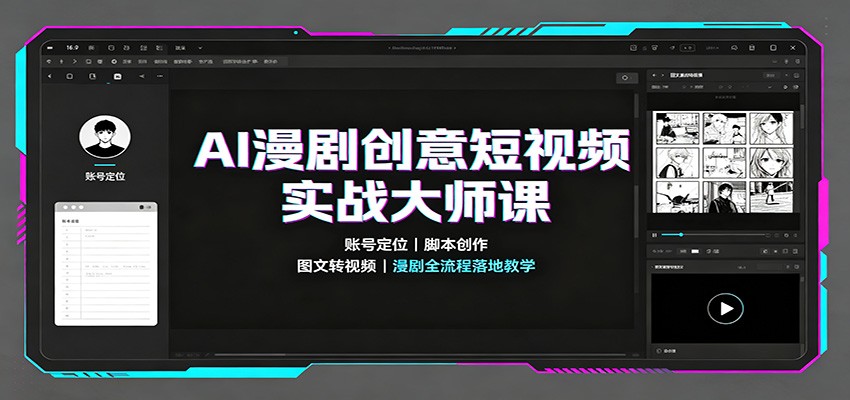 AI漫剧创意短视频实战大师课：账号定位脚本创作，图文转视频，漫剧全流程落地教学-小白项目网