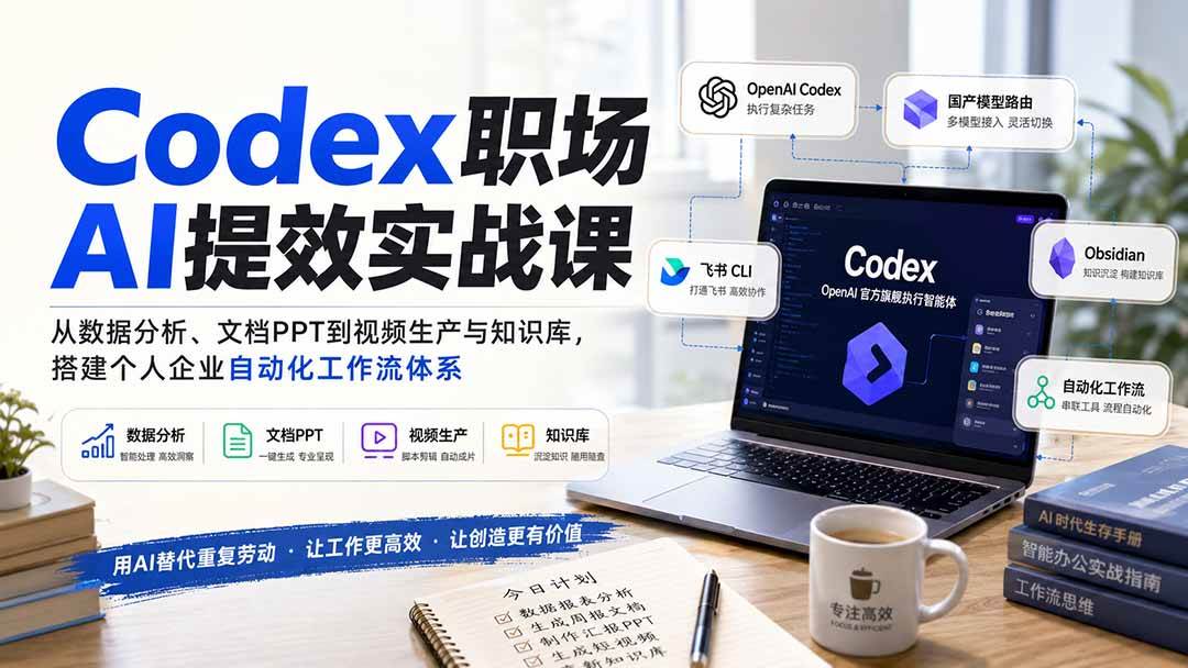 （20057期）Codex职场AI提效实战课：从数据分析、文档PPT到视频生产与知识库，搭建个人企业自动化工作流体系-邪修侠 - 演示