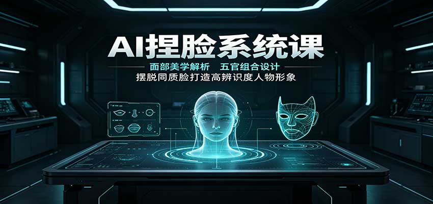 AI捏脸系统课：面部美学解析，五官组合设计，摆脱同质脸打造高辨识度人物形象-邪修侠 - 演示