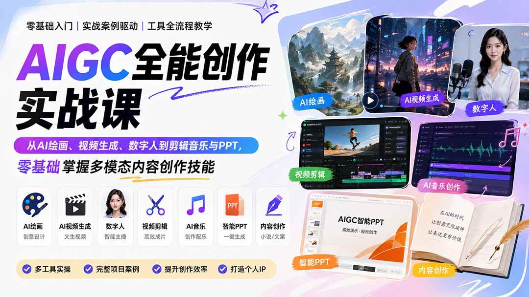 （20065期）AIGC全能创作实战课：从AI绘画、视频生成、数字人到剪辑音乐与PPT，零基础掌握多模态内容创作技能-邪修侠 - 演示