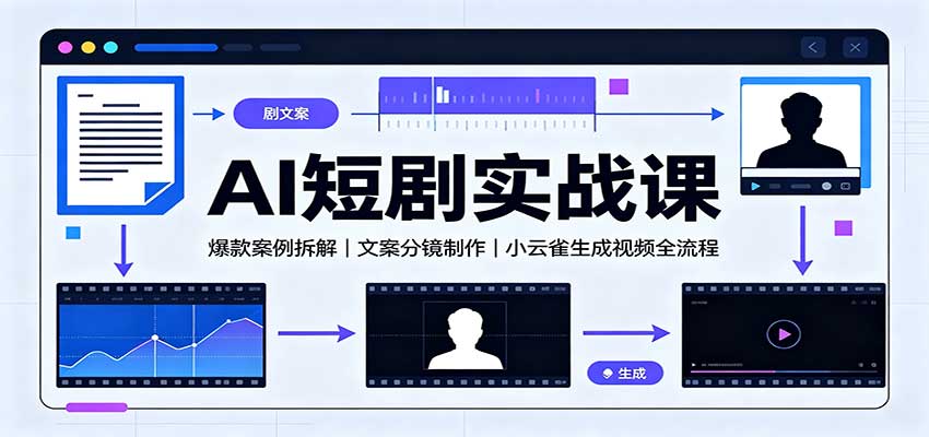 AI短剧实战课：爆款案例拆解，文案分镜制作，小云雀生成视频全流程-邪修侠 - 演示