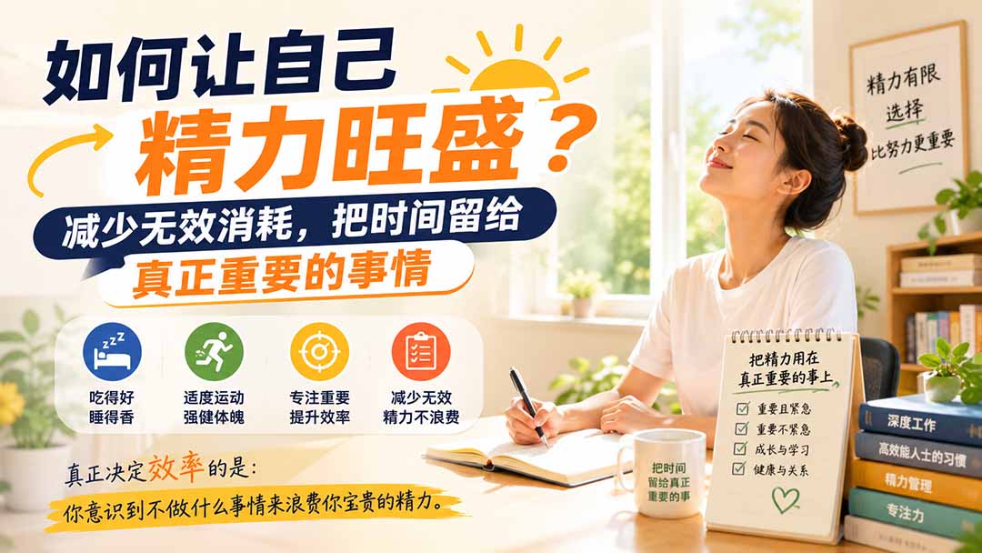 付费文章：如何让自己精力旺盛？减少无效消耗，把时间留给真正重要的事情-怪兽网创俱乐部
