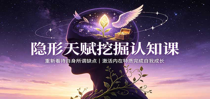 隐形天赋挖掘认知课：重新看待自身所谓缺点，激活内在特质完成自我成长-怪兽网创俱乐部