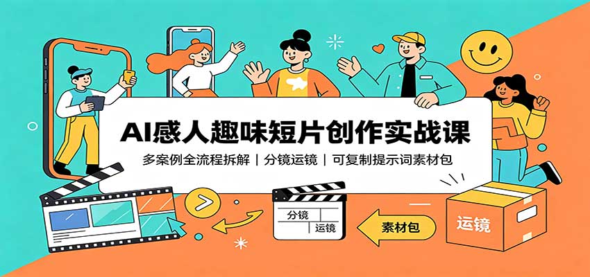 AI感人趣味短片创作实战课：多案例全流程拆解，分镜运镜，可复制提示词素材包-邪修侠 - 演示