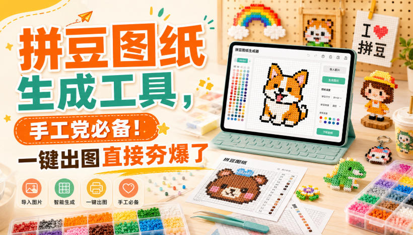 拼豆图纸生成工具，手工党必备！一键出图直接夯爆了-怪兽网创俱乐部
