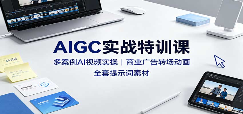 AIGC实战特训课:多案例AI视频实操,商业广告转场动画,全套提示词素材-邪修侠 - 演示