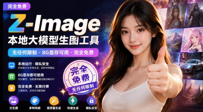 Z-Image本地大模型生图工具,无任何限制·8G显存可用·完全免费-网创百晓生