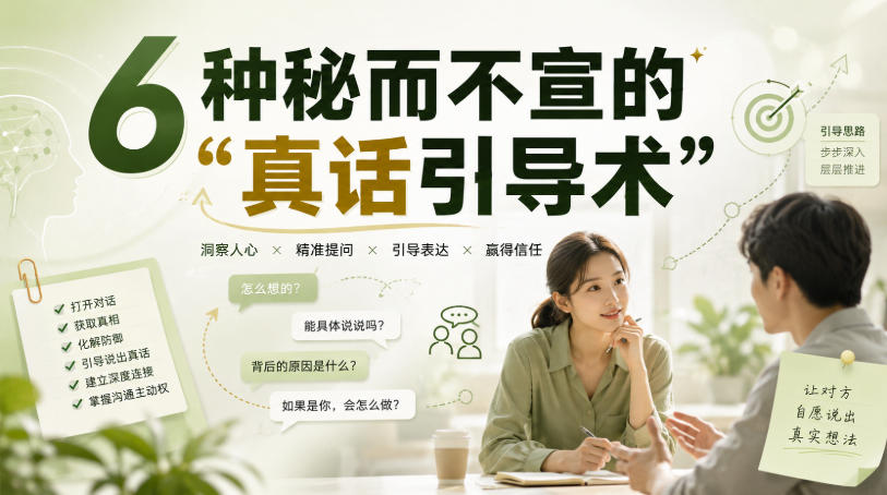 付费文章：6种秘而不宣的“真话引导术”-怪兽网创俱乐部