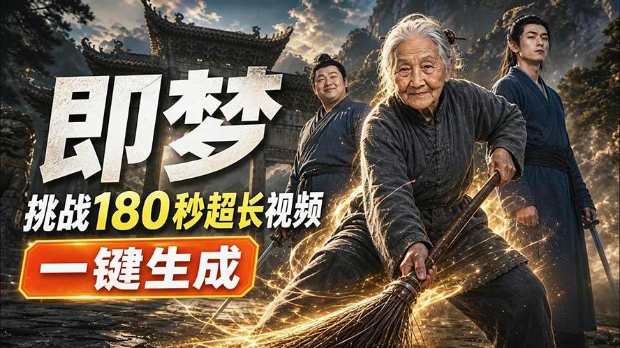 （20112期）即梦挑战180秒超长视频！一键生成3分钟电影？完整制作流程详细分享！-怪兽网创俱乐部