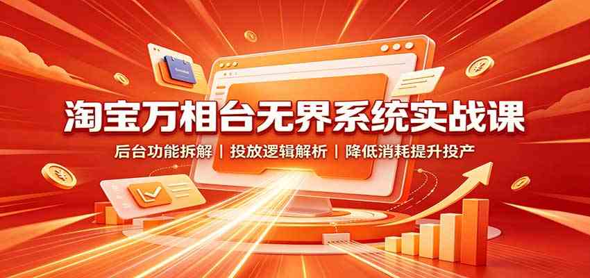 淘宝万相台无界系统实战课:后台功能拆解,投放逻辑解析,降低消耗提升投产-邪修侠 - 演示