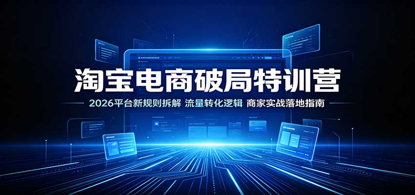 淘宝电商破局特训营:2026平台新规则拆解,流量转化逻辑,商家实战落地指南-邪修侠 - 演示