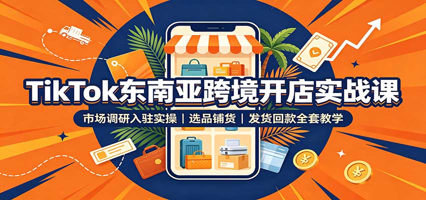 TikTok东南亚跨境开店实战课：市场调研入驻实操，选品铺货，发货回款全套教学-邪修侠 - 演示