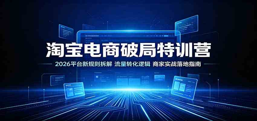 淘宝电商破局特训营:2026平台新规则拆解,流量转化逻辑,商家实战落地指南-邪修侠 - 演示