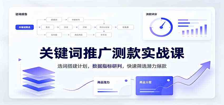 关键词推广测款实战课：选词搭建计划，数据指标研判，快速筛选潜力爆款-邪修侠 - 演示