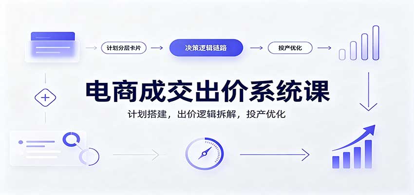 电商成交出价系统课：计划搭建，出价逻辑拆解，投产优化-邪修侠 - 演示