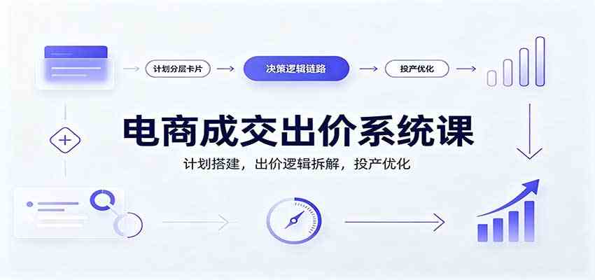 电商成交出价系统课：计划搭建，出价逻辑拆解，投产优化-邪修侠 - 演示
