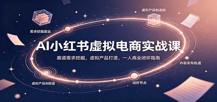 AI小红书虚拟电商实战课:赛道需求挖掘,虚拟产品打造,一人商业闭环指南-邪修侠 - 演示