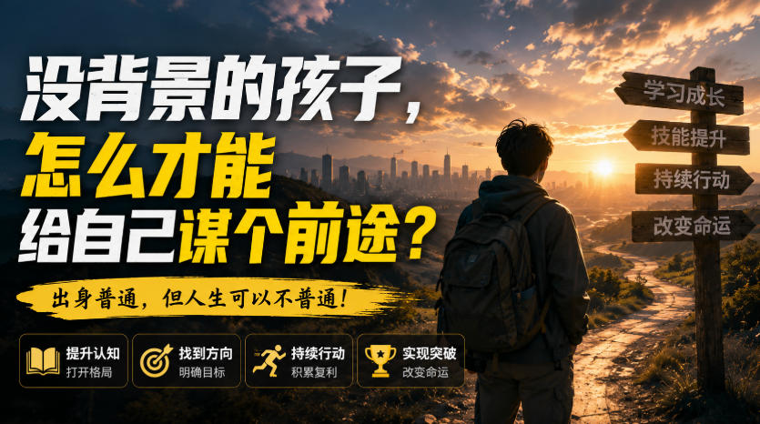 付费文章：没背景的孩子，怎么才能给自己谋个前途？-奇点库
