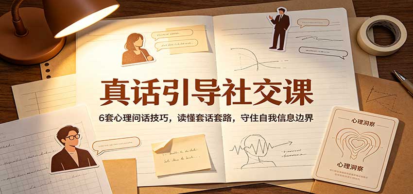 真话引导社交课:6套心理问话技巧,读懂套话套路,守住自我信息边界-邪修侠 - 演示