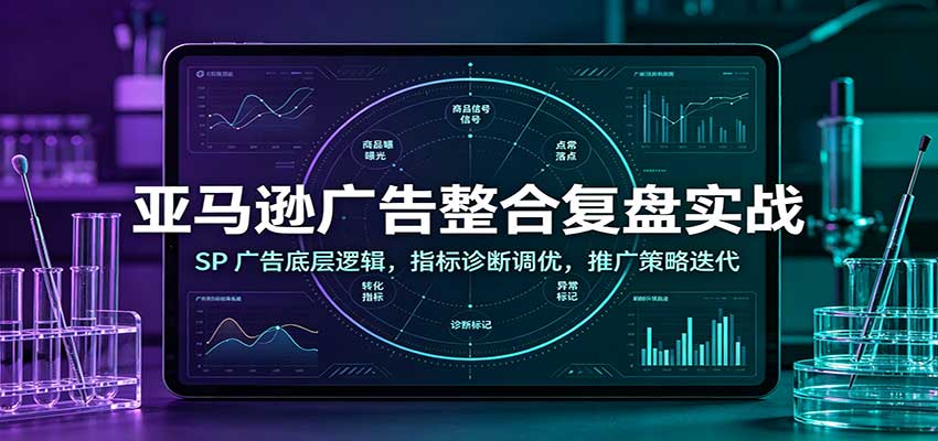 亚马逊广告整合复盘实战:SP广告底层逻辑,指标诊断调优,推广策略迭代-邪修侠 - 演示