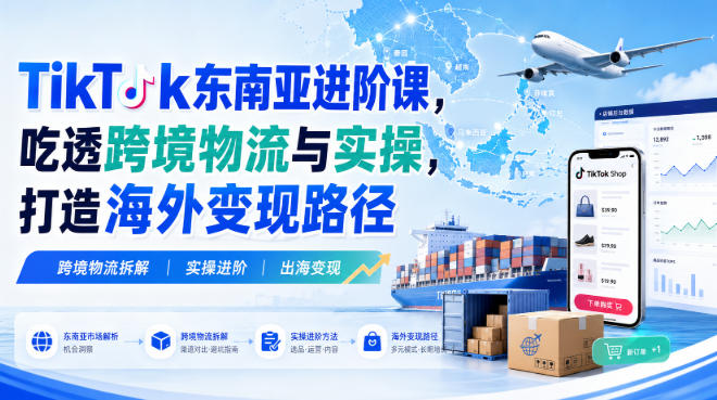 TikTok东南亚进阶课,吃透跨境物流与实操,打造海外变现路径-邪修侠 - 演示