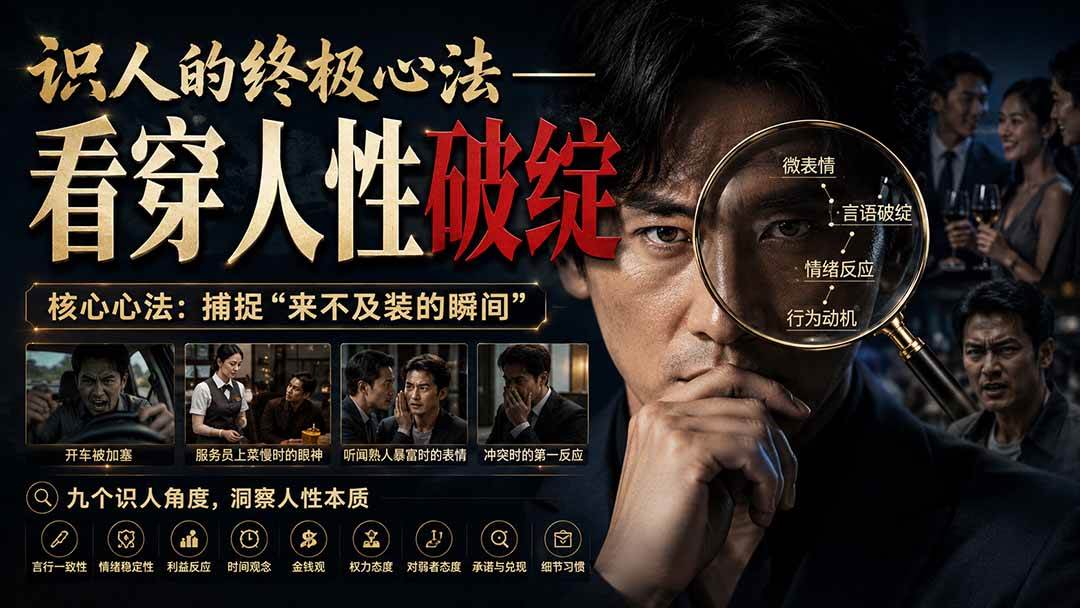 （20300期）付费文章：识人的终极心法——看穿人性破绽-多课资源站