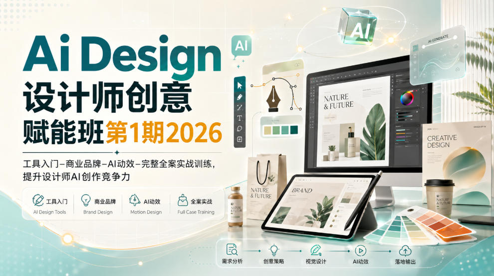 Ai Design设计师创意赋能班第1期2026|工具入门‑商业品牌‑AI动效‑完整全案实战训练,提升设计师AI创作竞争力-邪修侠 - 演示