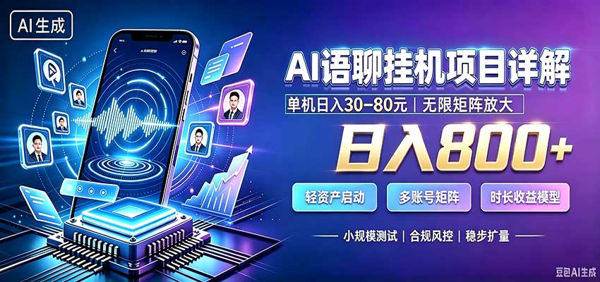 AI语聊挂机,日入800+,适用个人副业,工作室矩阵操作-邪修侠 - 演示