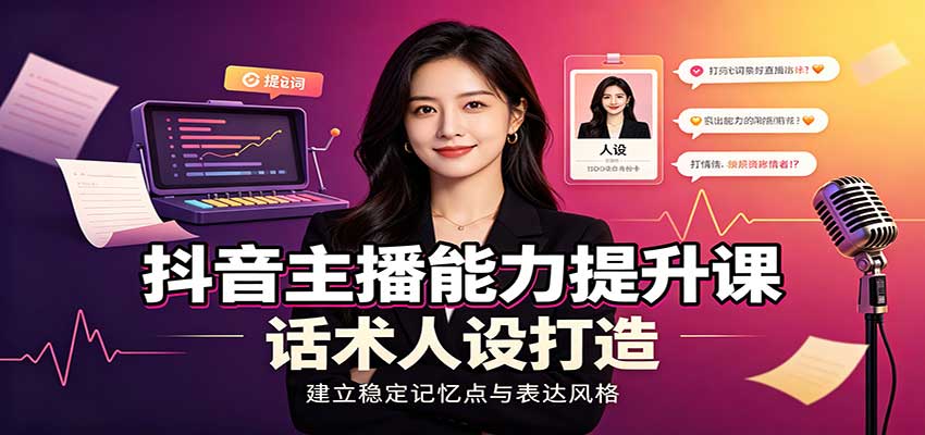 抖音主播能力提升课:账号底层逻辑,直播间搭建调试,话术人设打造全套教学-邪修侠 - 演示
