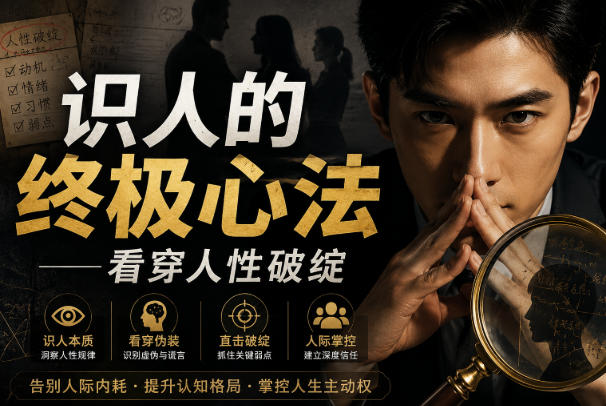 付费文章：识人的终极心法——看穿人性破绽-网创百晓生