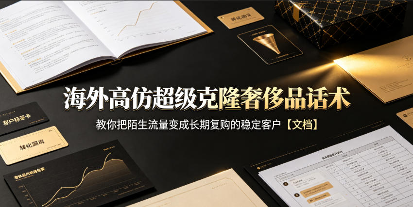 海外高仿超级克隆奢侈品话术，教你把陌生流量变成长期复购的稳定客户【文档】-网创百晓生