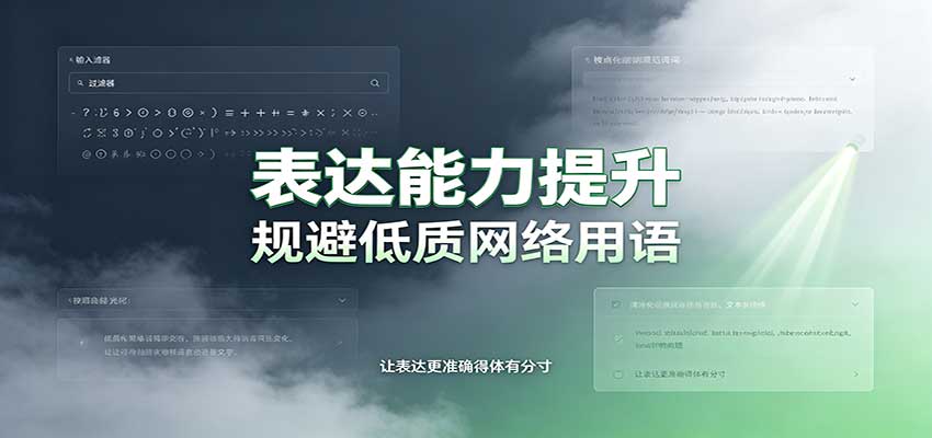 表达能力提升：语言塑造思想逻辑，规避低质网络用语，强化心智感知-邪修侠 - 演示