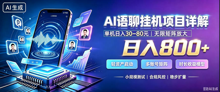 AI聊天挂G项目，日入800+，适用个人副业，支持工作室矩阵操作，放大收益【揭秘】-怪兽网创俱乐部