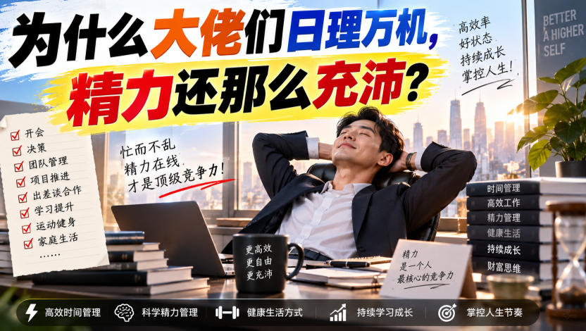 付费文章：为什么大佬们日理万机，精力还那么充沛？-90网