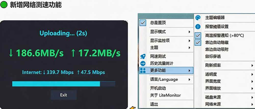 （20245期）Github超过3.3K Stars！电脑桌面硬件监控工具，界面好看又好用，实时CPU/GPU/网速实时显示 LiteMonitor